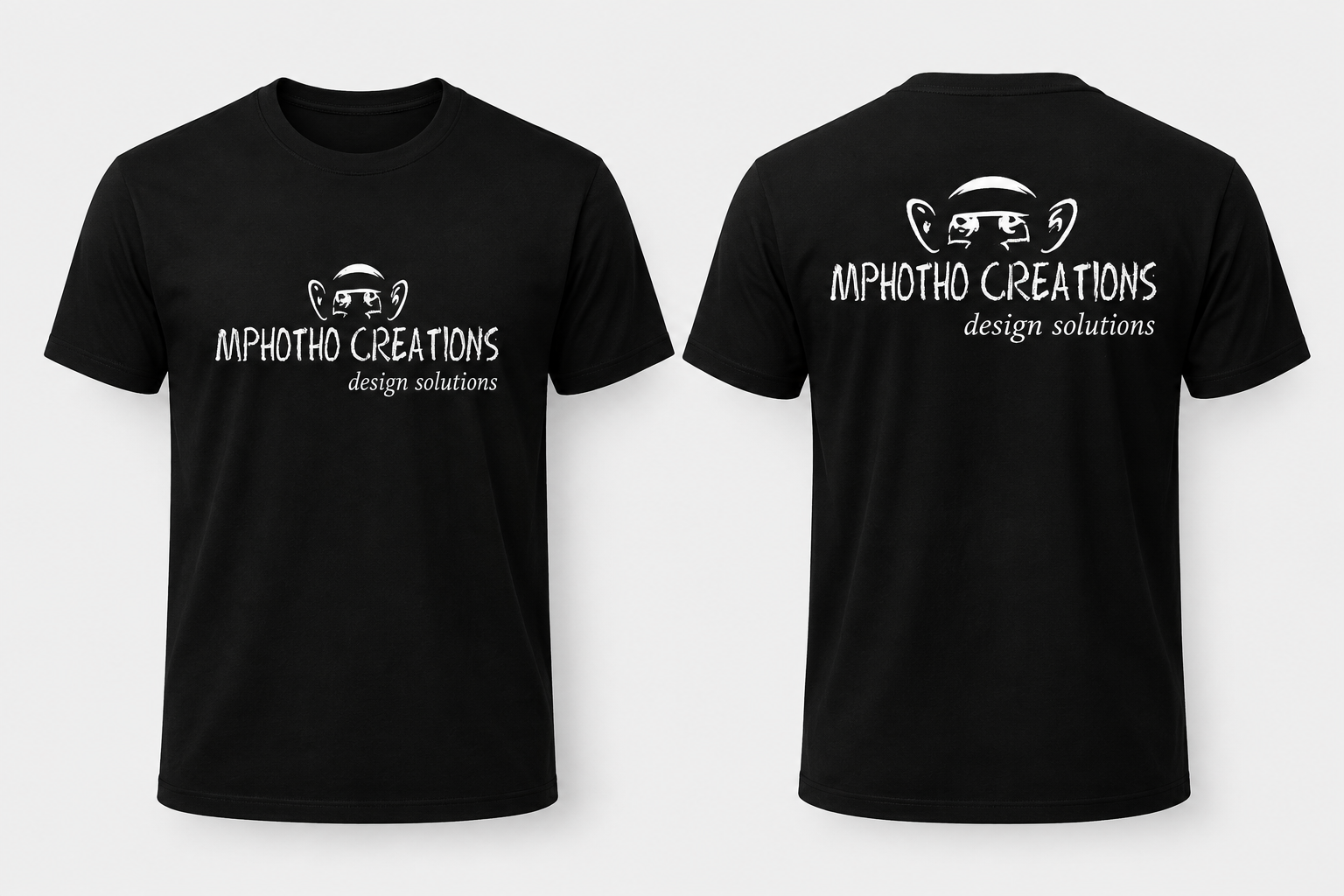 Black Mphotho Creations branded t-shirts